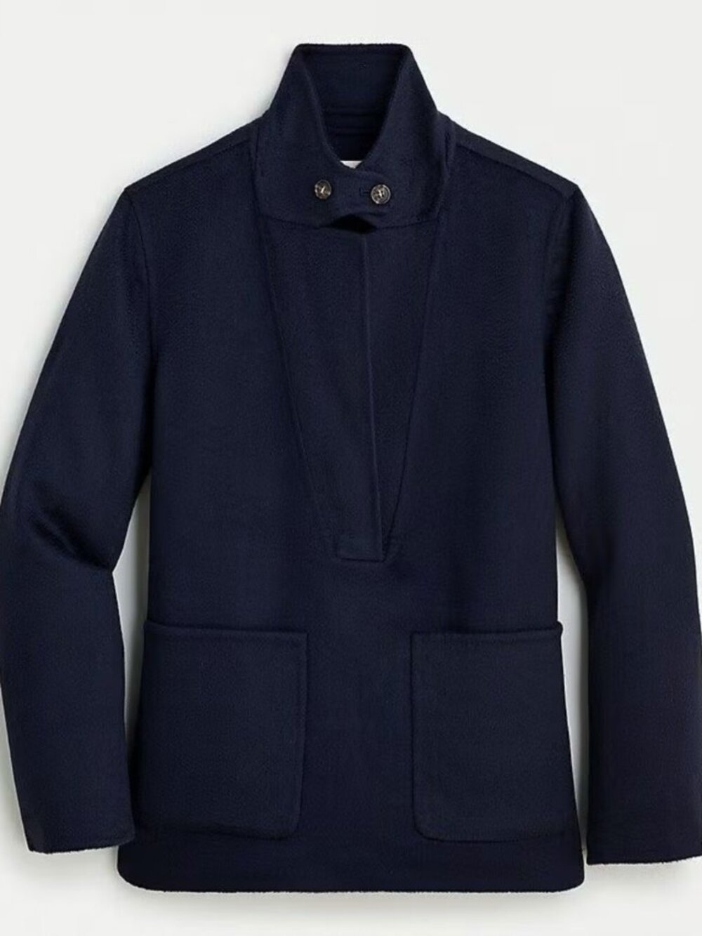 J.CREW COLLECTION DOUBLE FACED CASHMERE POPOVER - NAVY - XL - ALMOST BRAND NEW!